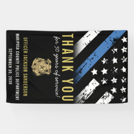 警察退職パーティー記念日シンブルーライン 横断幕