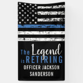 警察退職パーティー 引退する法執行官 横断幕 (縦)