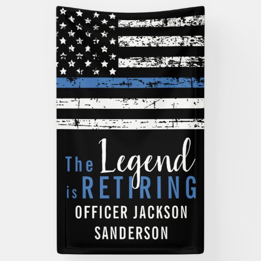 警察退職パーティー 引退する法執行機関 横断幕 (縦)