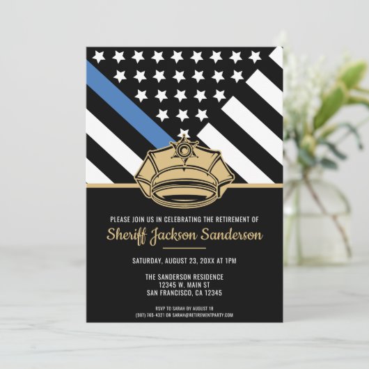 警察退職パーティー 法執行機関 招待状 (スタンド正面)