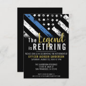 警察退職ブルーライン法執行パーティー 招待状 (正面/裏面)