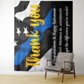 警察退職ブルー金ゴールドスクリプト法執行部 タペストリー (インサイチュ)