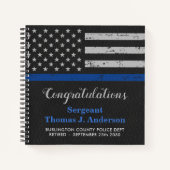 警察退職レザーシンブルーラインゲスト ノートブック (正面)