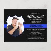 警察退職写真薄いブルーラインパーティー 案内ポストカード (正面)