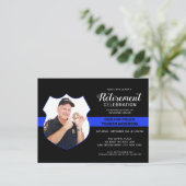 警察退職写真薄いブルーラインパーティー 案内ポストカード (スタンド正面)