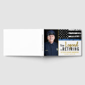 警察退職写真薄い青い線旗 ゲストブック (全面)