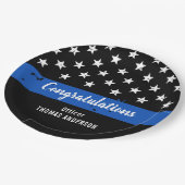 警察退職卒業党パーソナライズされた ペーパープレート (アングル)