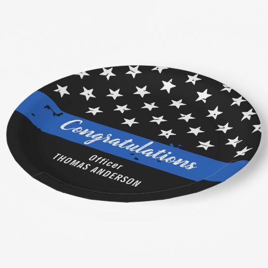 警察退職卒業党パーソナライズされた ペーパープレート (アングル)