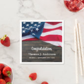 警察退職愛国心パーティーアメリカ国旗 スタンダードカクテルナプキン (インサイチュ)