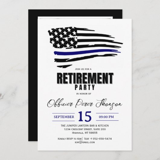 警察退職招待状 招待状 (正面/裏面)