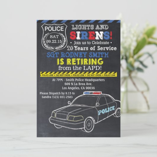 警察退職招待状 招待状 (スタンド正面)