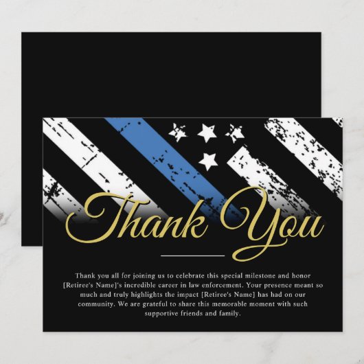 警察退職法執行サンキューカード 招待状 (正面/裏面)