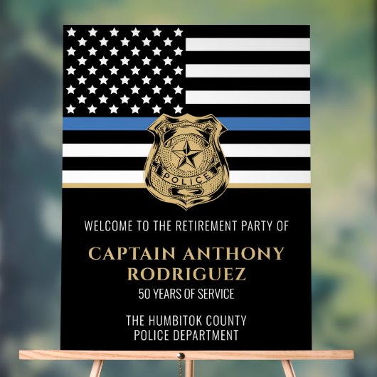 警察退職法執行官歓迎 アクリルサイン (ニュートラル)