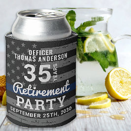 警察退職法執行細いブルーラインC 缶クーラー