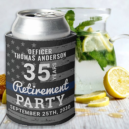 警察退職法執行細いブルーラインC 缶クーラー