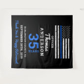 警察退職法執行細い青い線 タペストリー (正面(横))