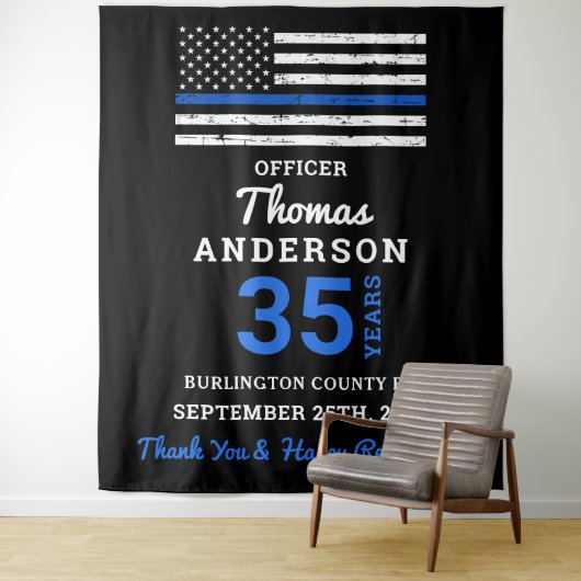 警察退職法執行細い青い線 タペストリー (インサイチュ)