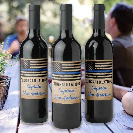 警察退職法執行細い青い線 ワインラベル