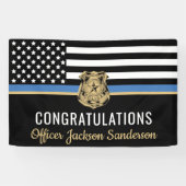 警察退職法執行細い青い線 横断幕 (横)