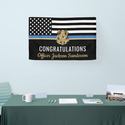 警察退職法執行細い青い線 横断幕 (トレードショー)