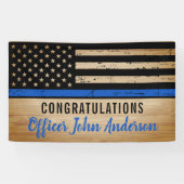 警察退職法執行細い青い線 横断幕 (横)