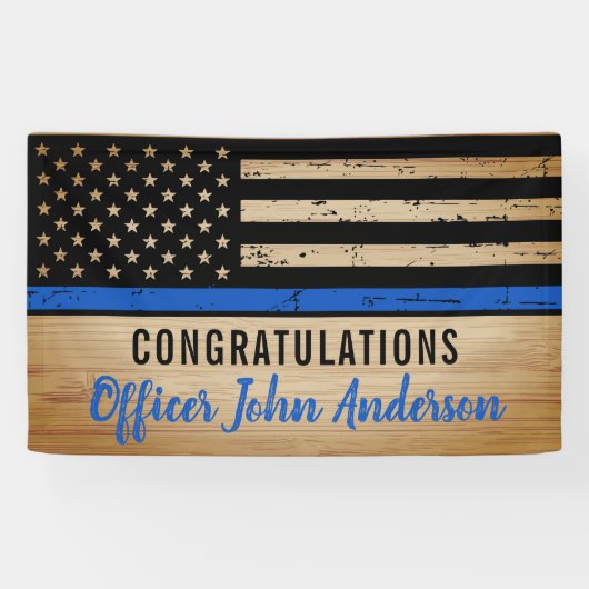 警察退職法執行細い青い線 横断幕 (横)