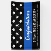 警察退職者卒業党シンブルーライン 横断幕 (縦)