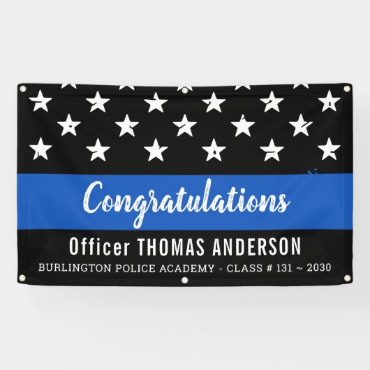 警察退職者卒業党シンブルーライン 横断幕 (横)