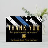 警察退職記念サンキューカード 箔招待状 (立ち正面)