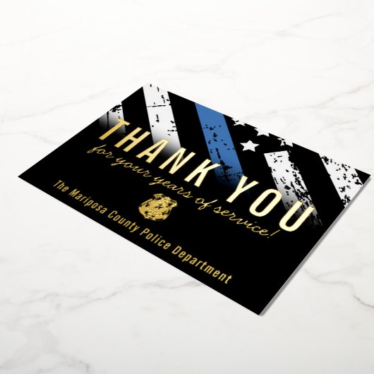 警察退職記念サンキューカード 箔招待状 (回転した状態)
