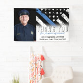 警察退職記念フォトブルーライン国旗 横断幕 (インサイチュ)