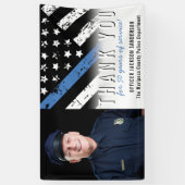 警察退職記念フォトブルーライン国旗 横断幕 (縦)