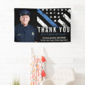 警察退職記念フォトブルーライン国旗 横断幕 (インサイチュ)