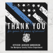 警察退職記念日シンブルーライン ワインラベル (シングルラベル)