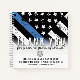 警察退職記念日ブルーラインゲストブック ノートブック