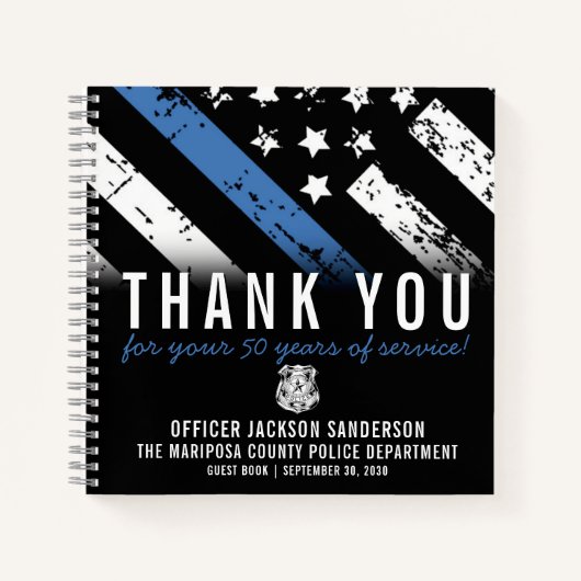 警察退職記念日ブルーラインゲストブック ノートブック (正面)
