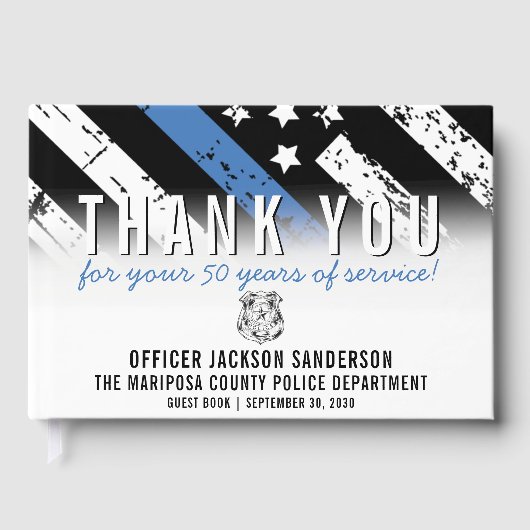 警察退職記念日ブルーライン国旗 ゲストブック (正面)