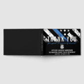 警察退職記念日ブルーライン国旗 ゲストブック (全面)