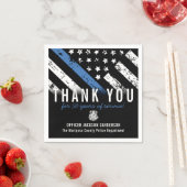 警察退職記念日ブルーライン国旗 スタンダードカクテルナプキン (インサイチュ)