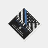 警察退職記念日ブルーライン国旗 スタンダードカクテルナプキン (角)