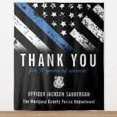 警察退職記念日ブルーライン国旗 タペストリー