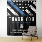 警察退職記念日ブルーライン国旗 タペストリー (インサイチュ)