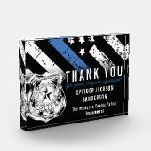 警察退職記念日ブルーライン国旗 フォトブロック (左)