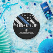 警察退職記念日ブルーライン国旗 ペーパープレート (パーティー)