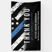 警察退職記念日ブルーライン国旗 横断幕 (縦)