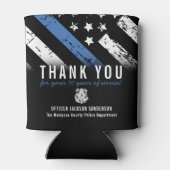 警察退職記念日ブルーライン国旗 缶クーラー (裏面)