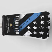 警察退職記念青い線旗 ゴルフヘッドカバー (正面)