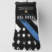 警察退職記念青い線旗 ゴルフヘッドカバー (回転90)