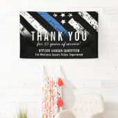 警察退職記念青い線旗 横断幕 (インサイチュ)