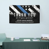 警察退職記念青い線旗 横断幕 (トレードショー)